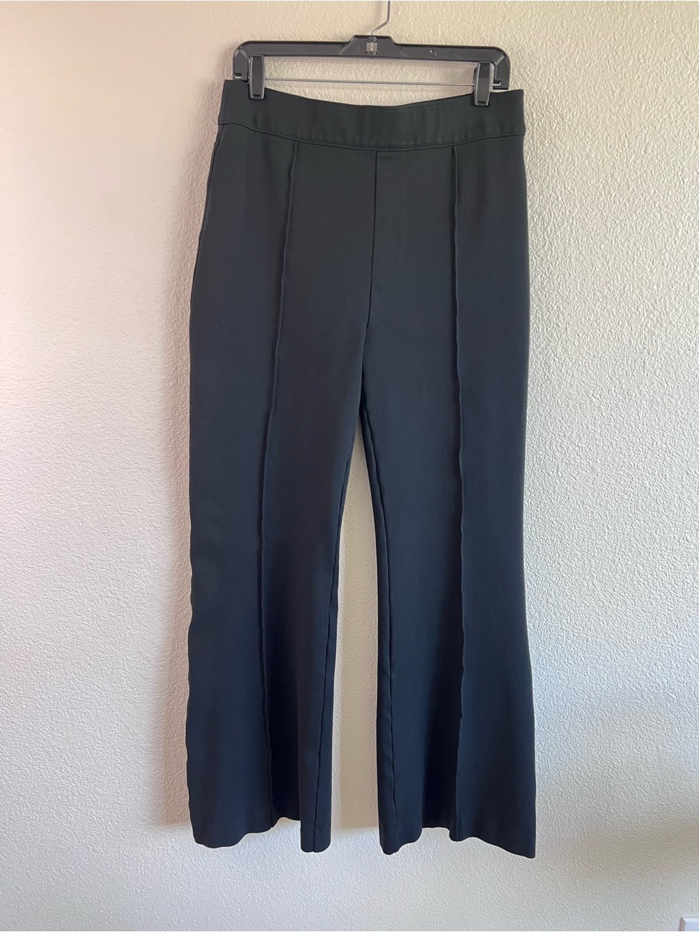 Spanx Women's Supersmooth Perfect Fit Ponte Wide Leg Pant Black Travel Comfy